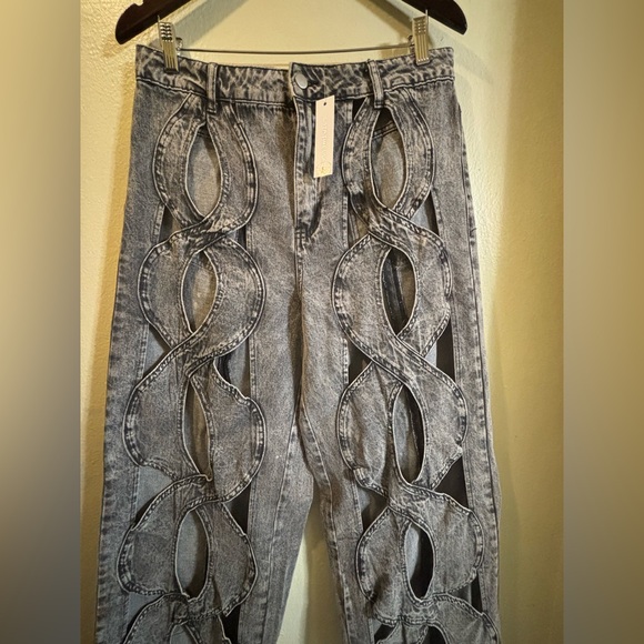NWT GOODTIME Hollow criss cross jeans - Picture 5 of 8